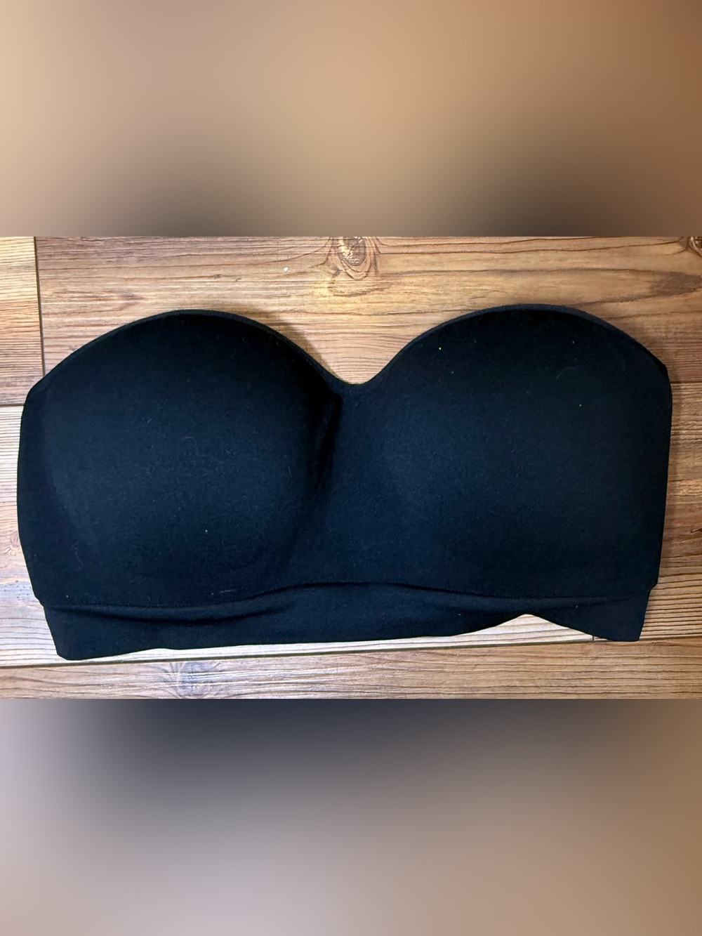Auden Push Up Seamless Bandeau Bra Black Strapless Women’s XL